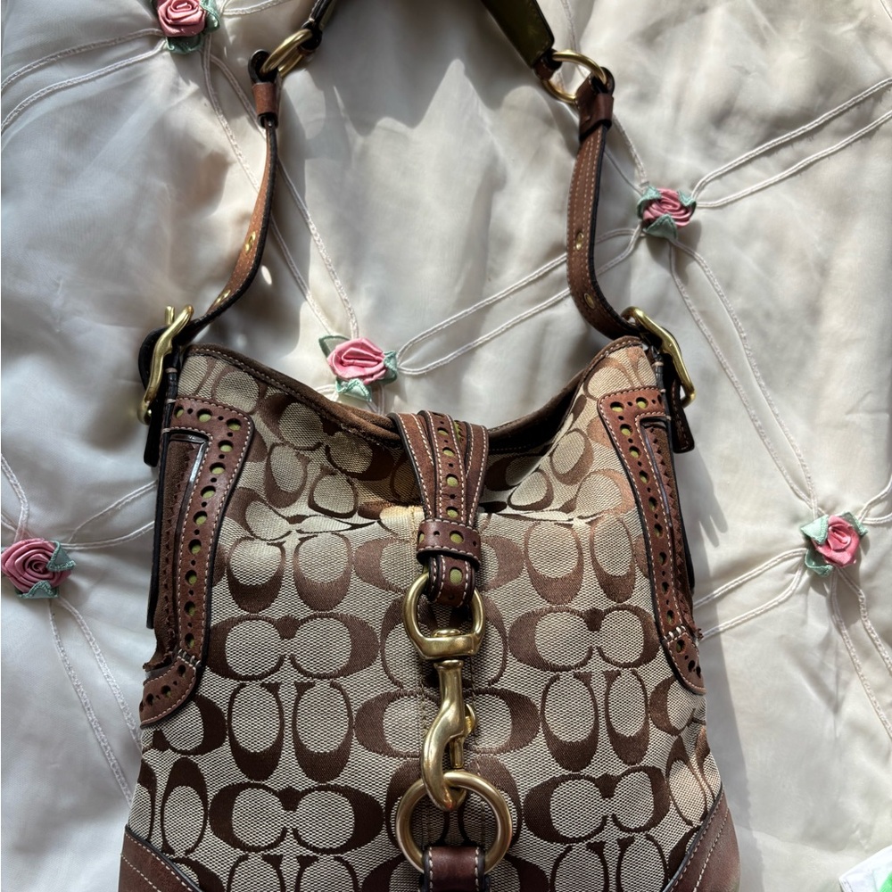 Vintage Coach Hampton Signature Hobo Bag